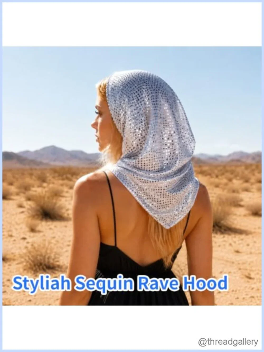 Sequin Rave Hood Unisex Festival Head Scarf